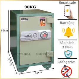 Két Sắt Thông Minh Hòa Phát SS90 - Thép Đúc Báo Động Điện Thoại, Bảo Hành 3 Năm
